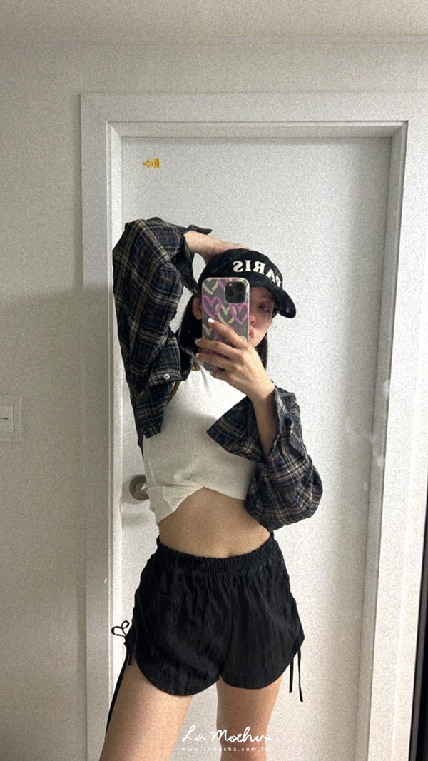 側抽繩尼龍休閒短褲